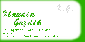 klaudia gazdik business card